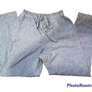 beach lunch lounge collection drawstring pin striped pants, size large